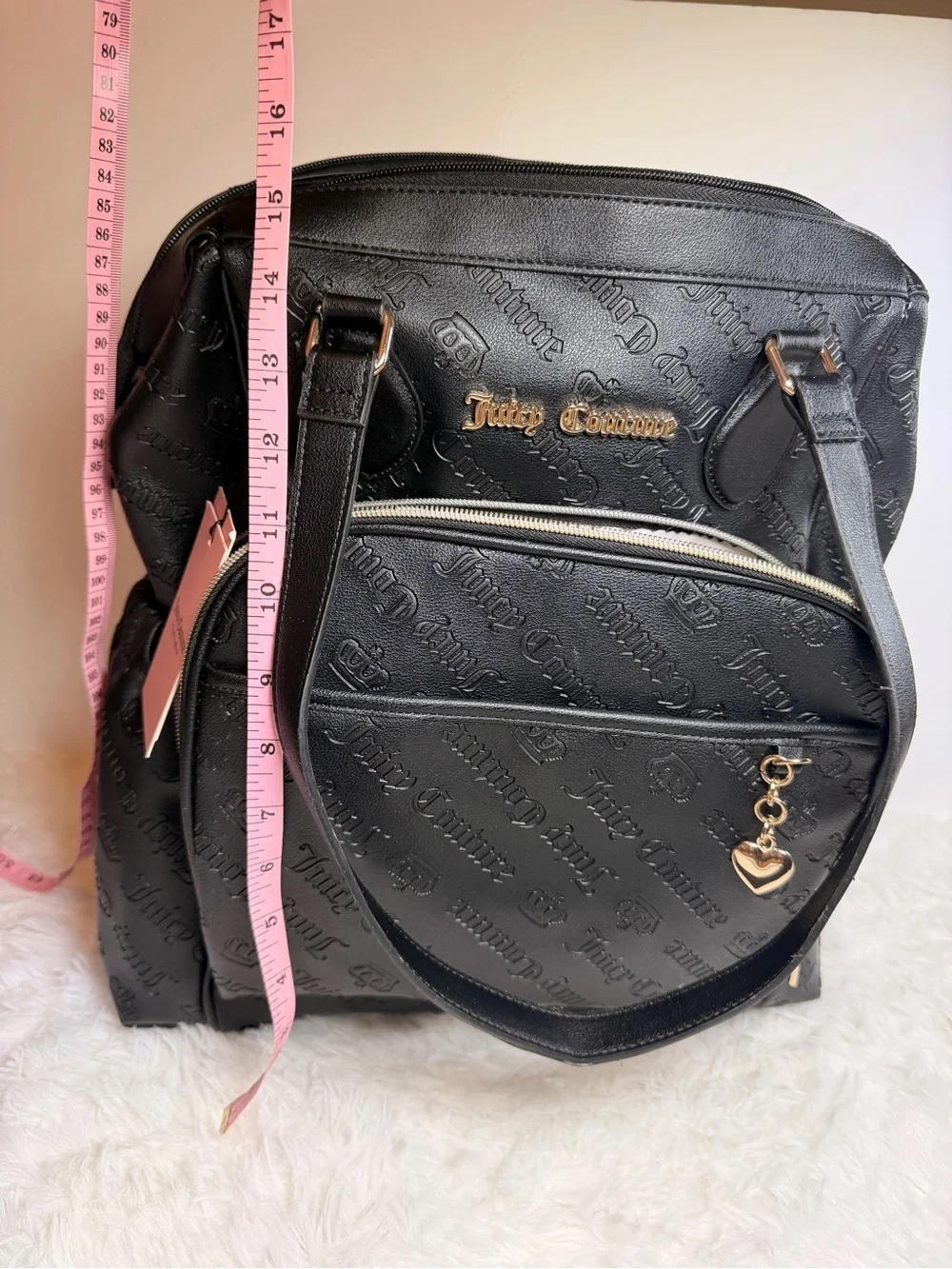 Juicy Couture Black Embossed Logo Backpack